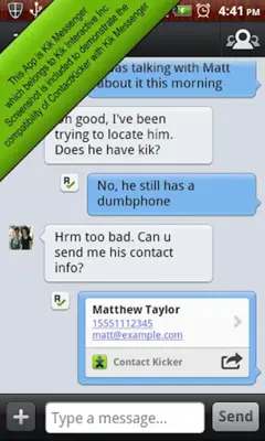 ContactKicker android App screenshot 2